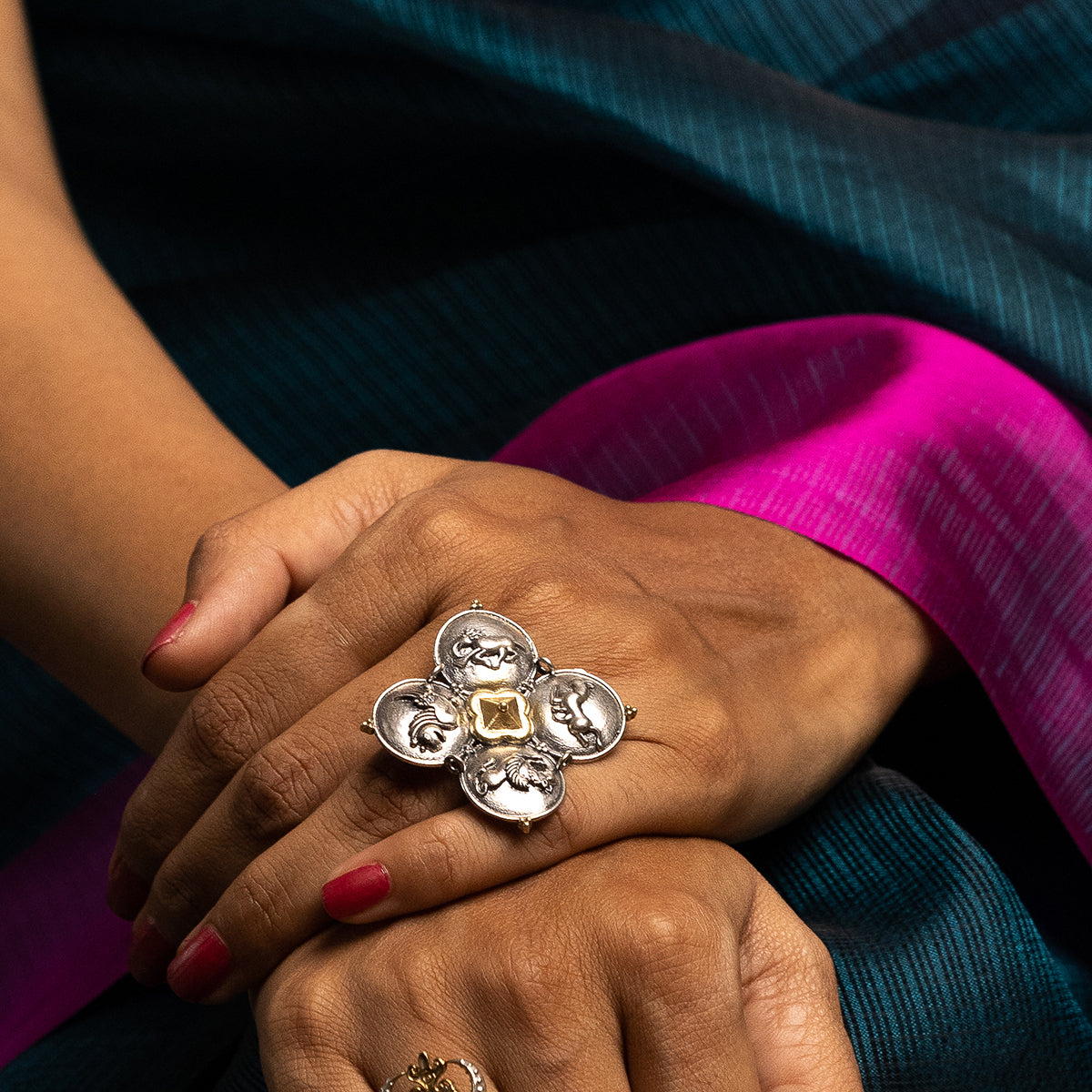 Adbhuta Silver Finger Ring by MOHA