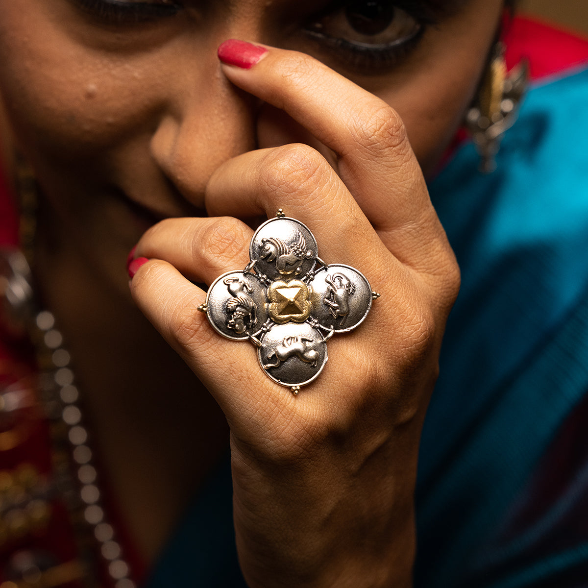 Adbhuta Silver Finger Ring by MOHA