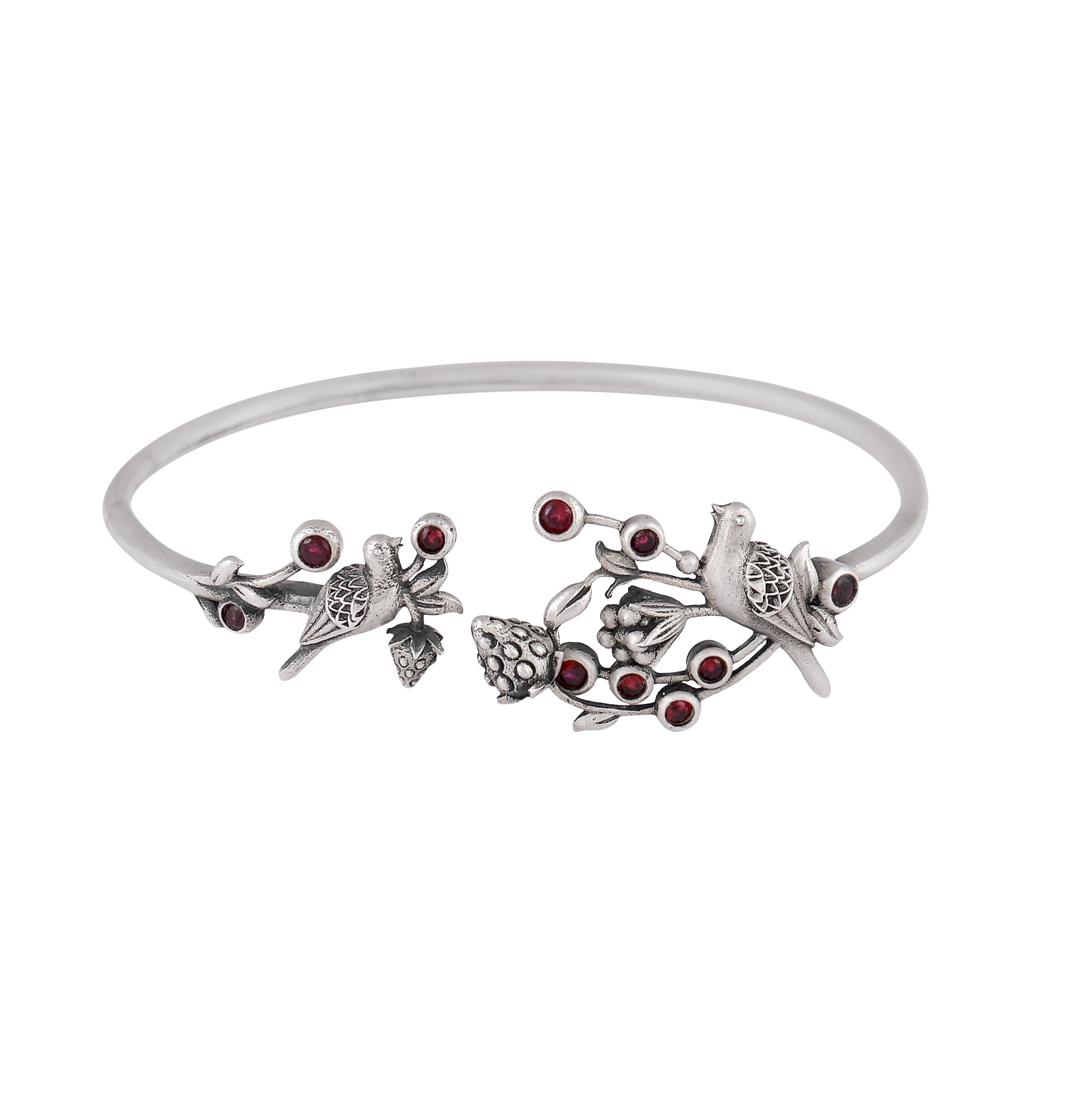 William Morris - Strawberry Thief Partner Silver Bangle by Moha