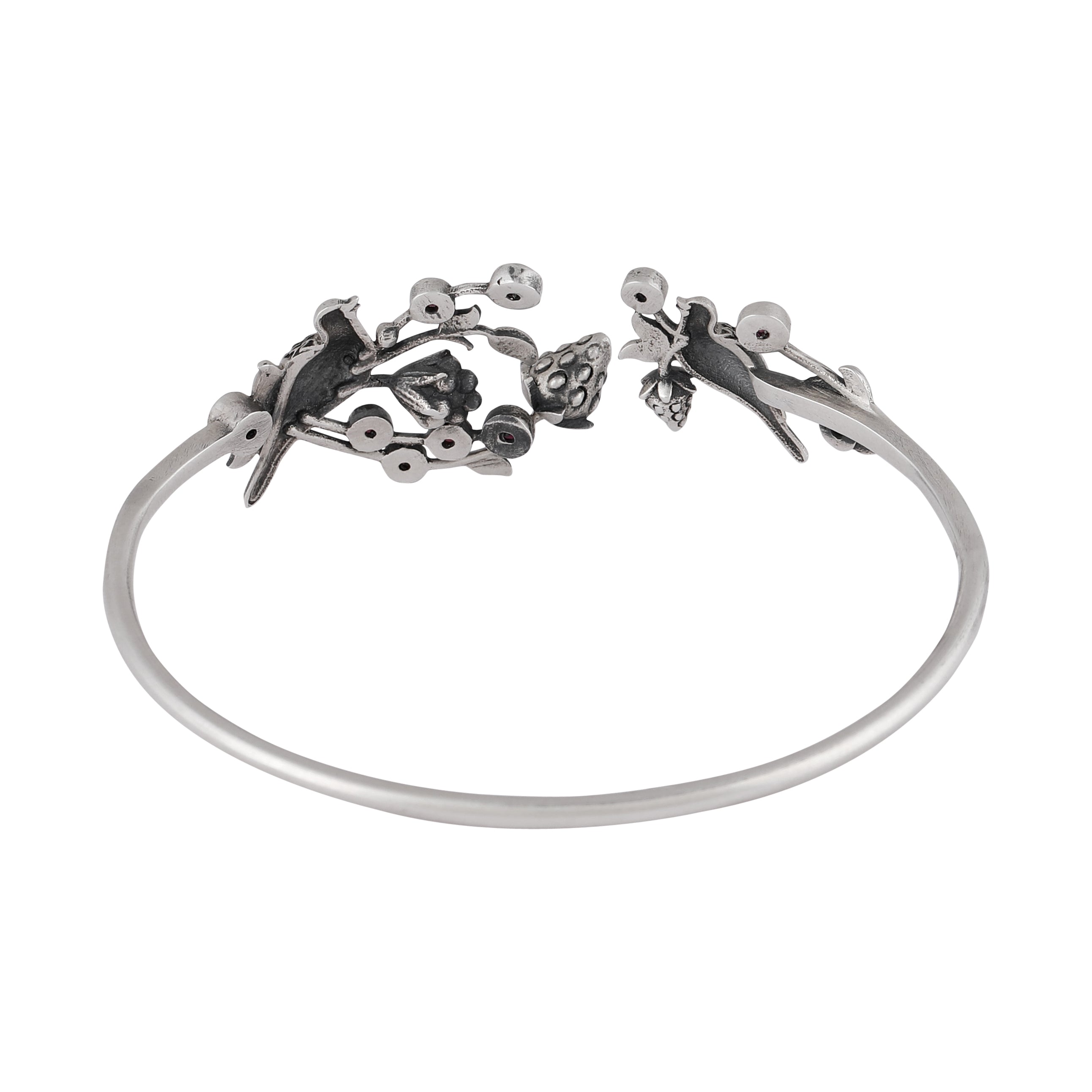William Morris - Strawberry Thief Partner Silver Bangle by Moha