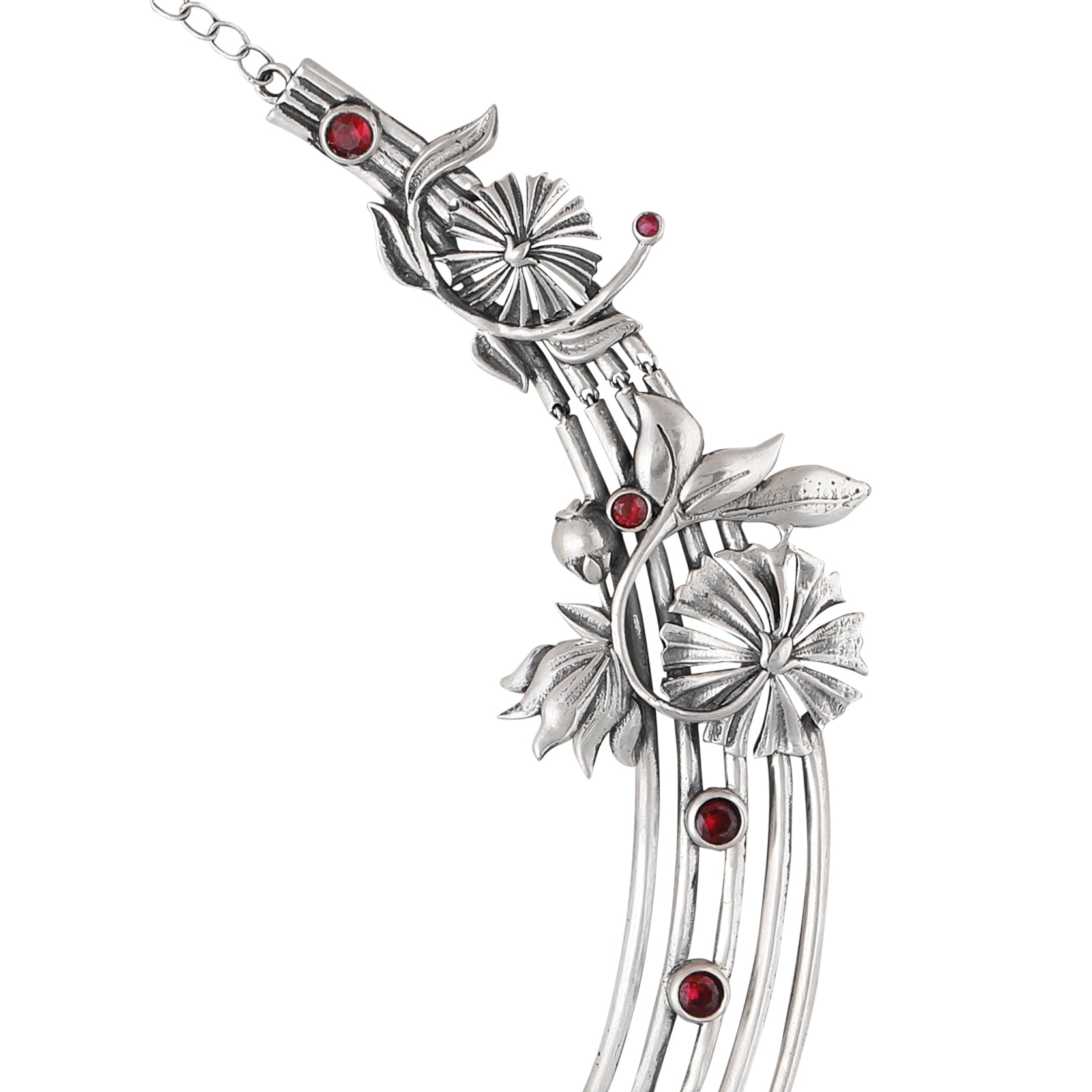 William Morris - 4 Layer Lilly Silver Necklace by Moha