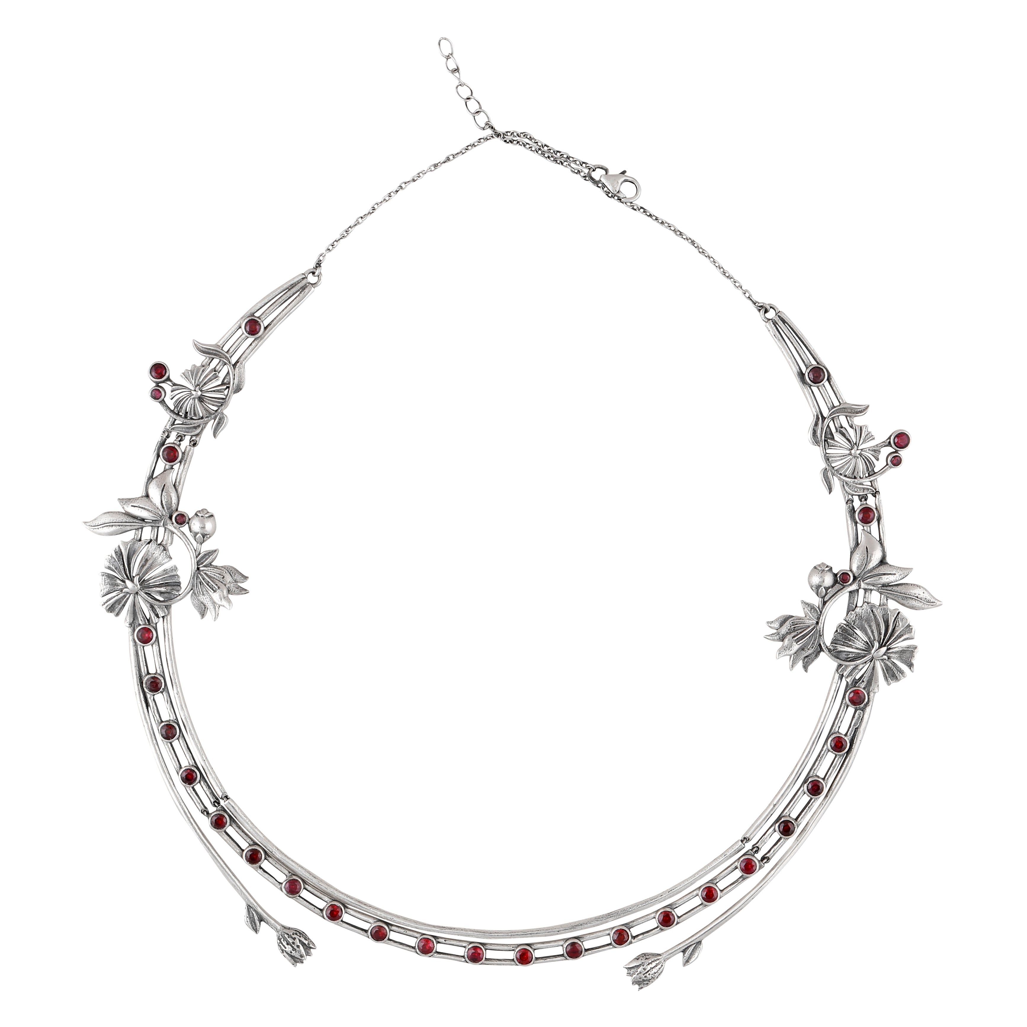 William Morris - 2 Layer Lilly Silver Necklace by Moha
