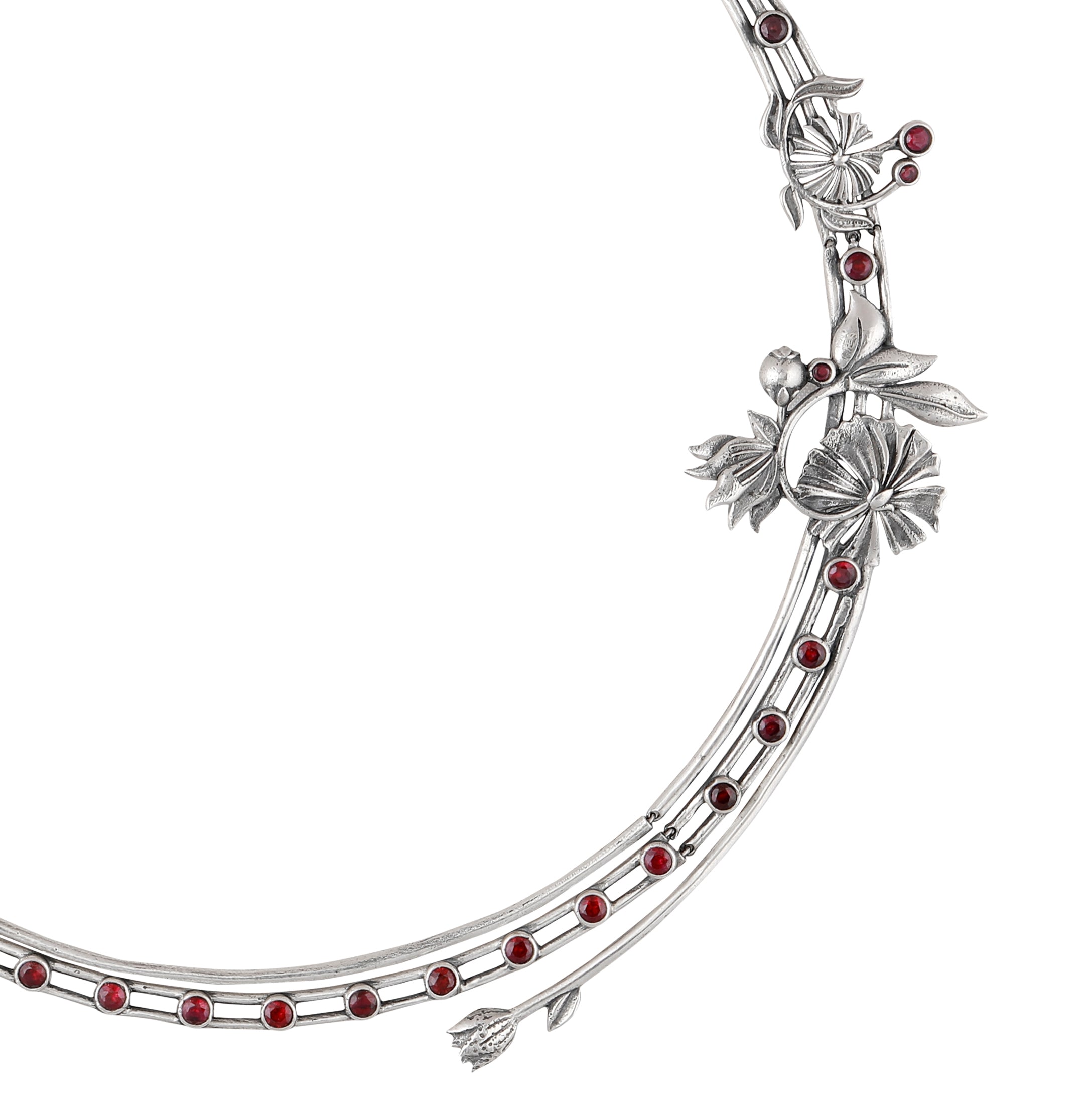 William Morris - 2 Layer Lilly Silver Necklace by Moha