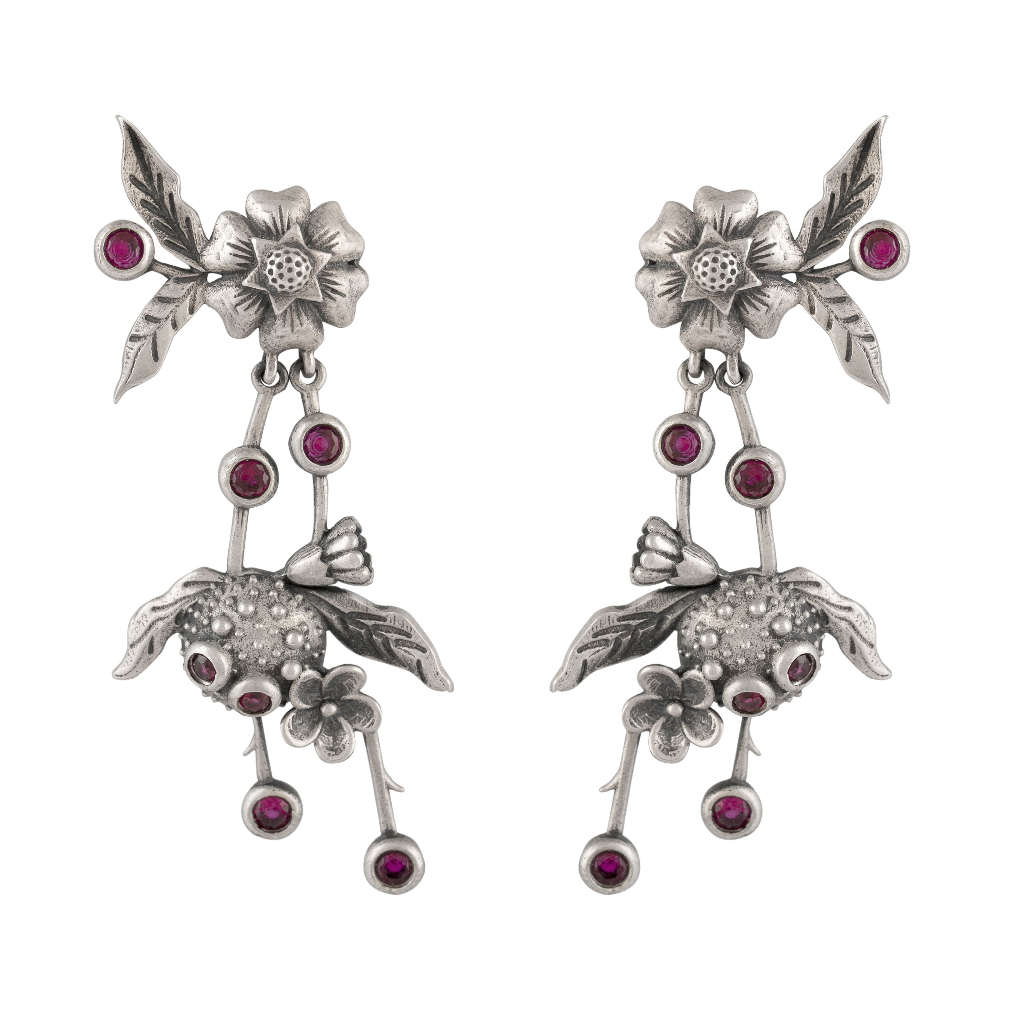 William Morris - Blossom Silver Earrings by Moha