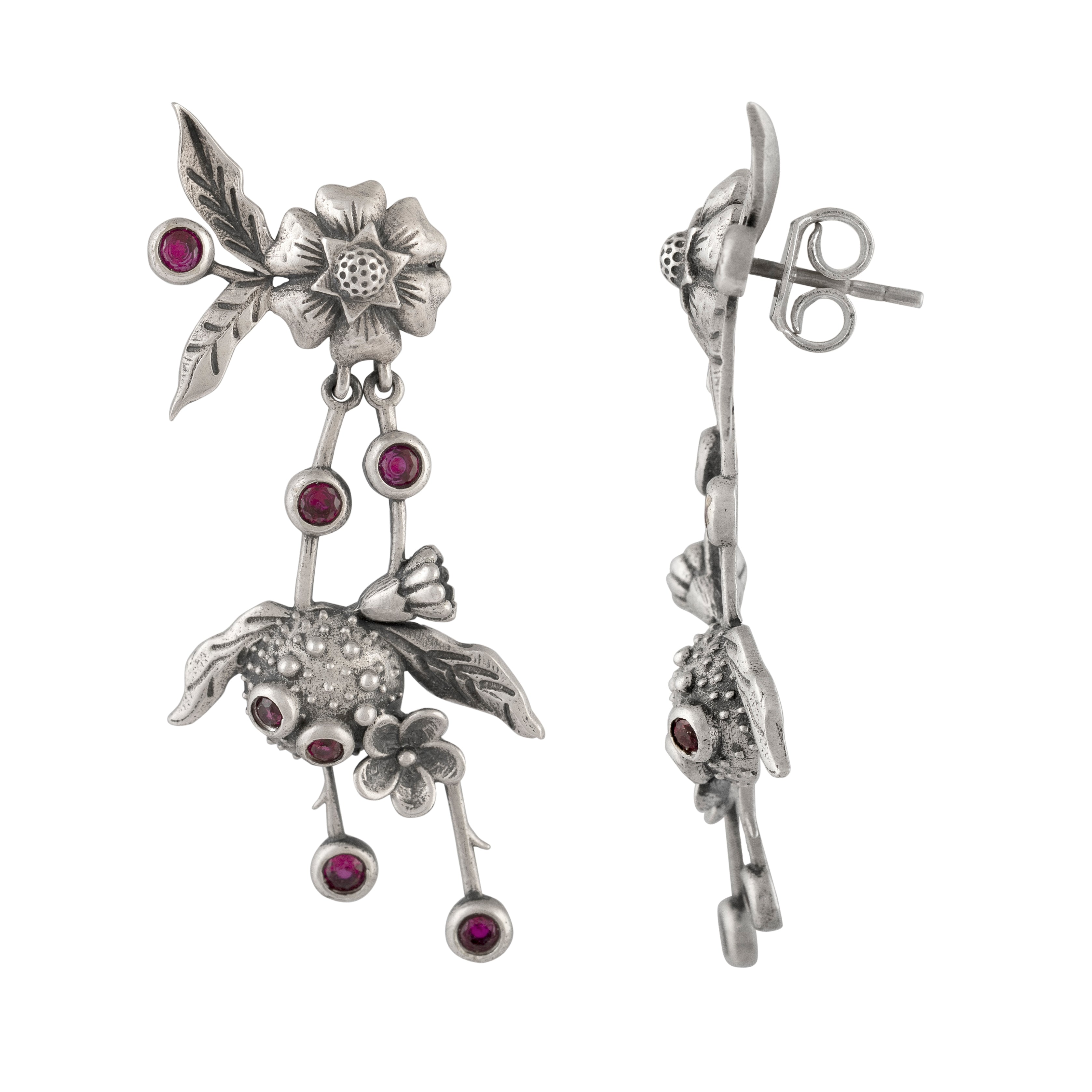 William Morris - Blossom Silver Earrings by Moha