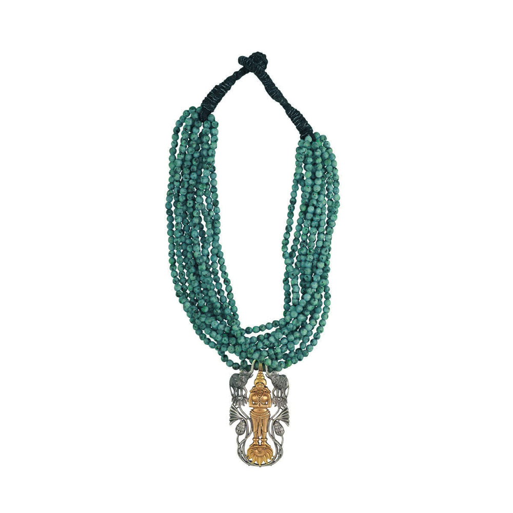 abhishek lakshmi silver necklace by moha