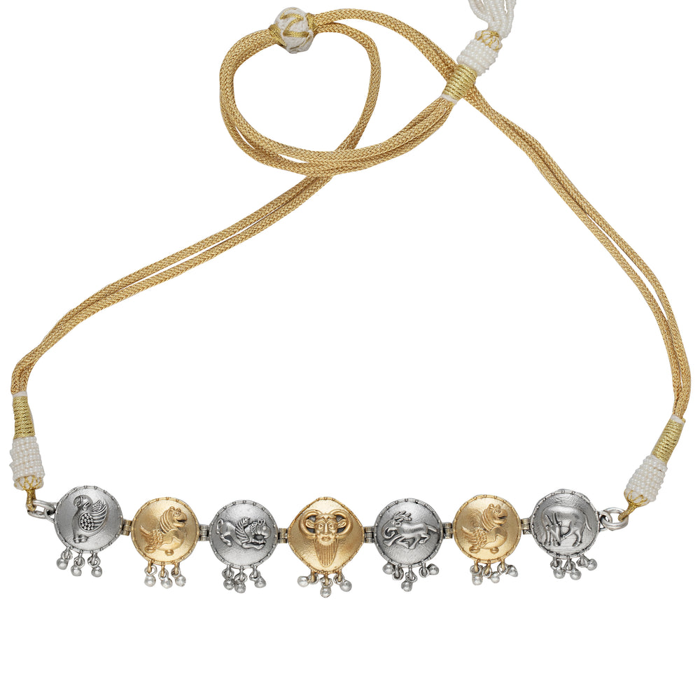 adbhuta silver choker necklace by moha