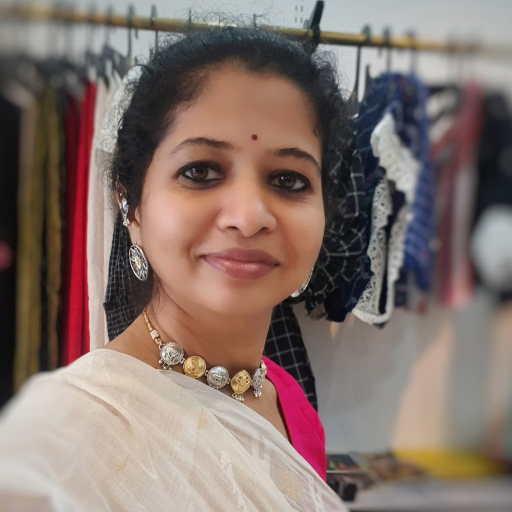 adbhuta silver choker necklace by moha