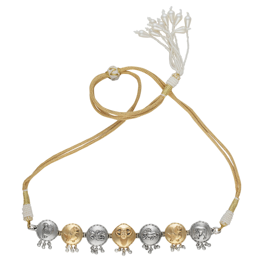 adbhuta silver choker necklace by moha