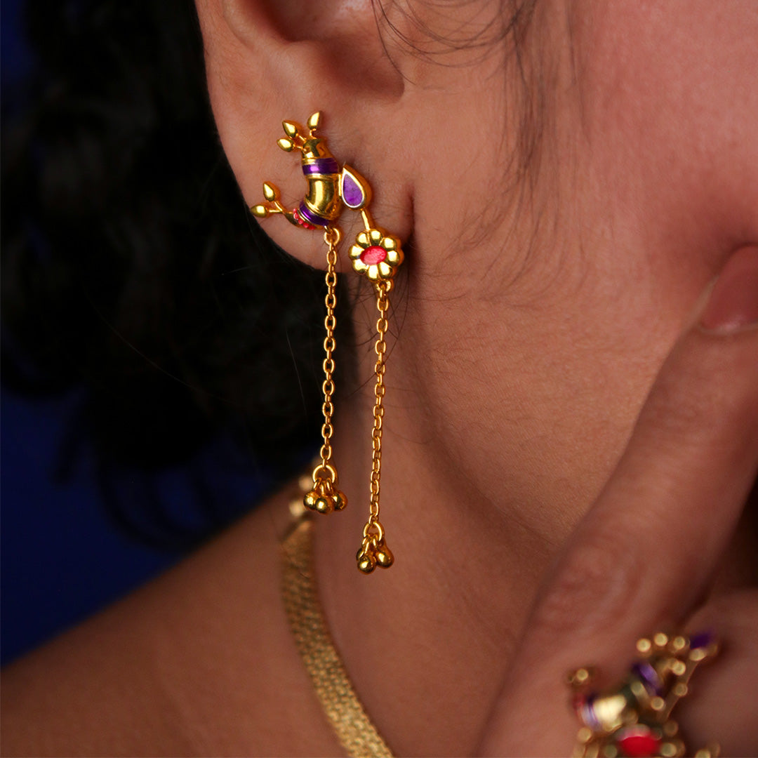 Pakhi Jhumar Silver Earrings By Moha