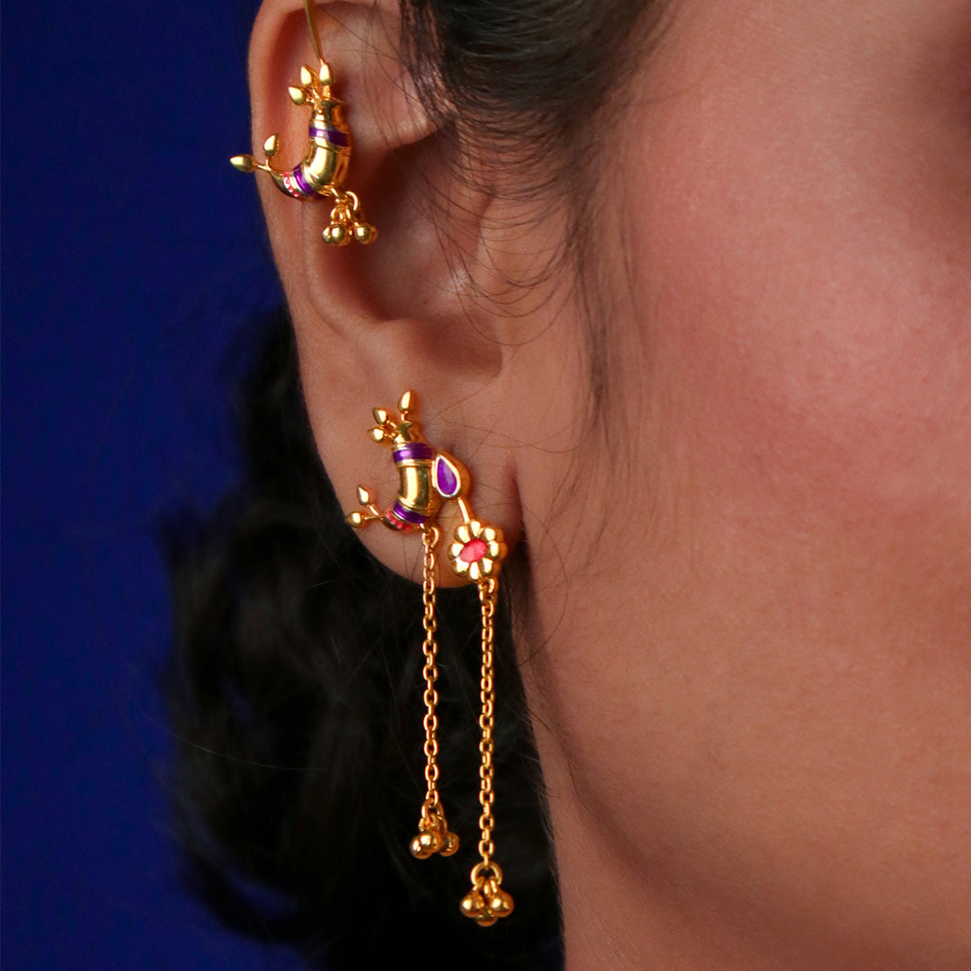 Pakhi Jhumar Silver Earrings By Moha