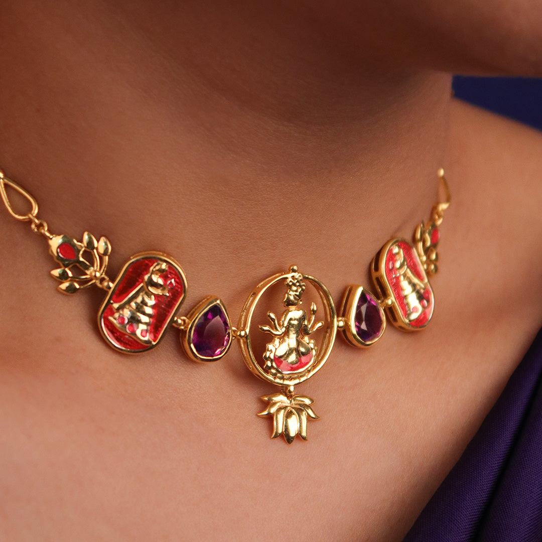 Gopi Krishna Silver Choker Necklace By Moha