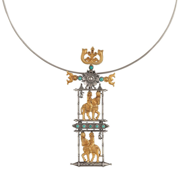 Ashwa Rohak Silver Pendant Hasli by MOHA