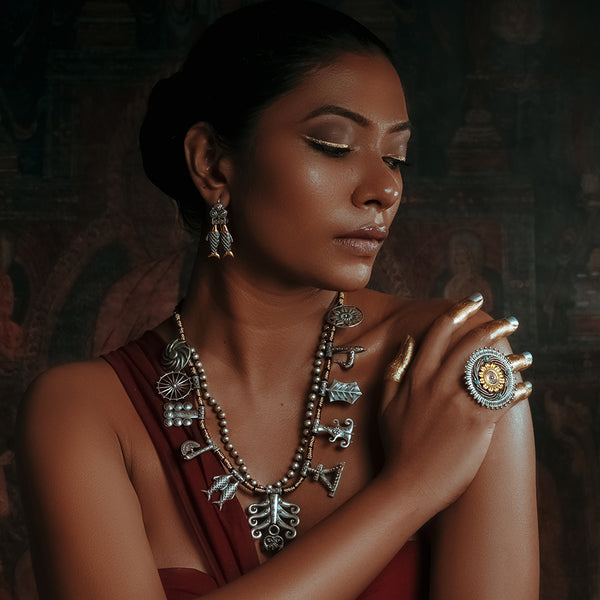 Bodhi Mangala Silver Necklace by MOHA