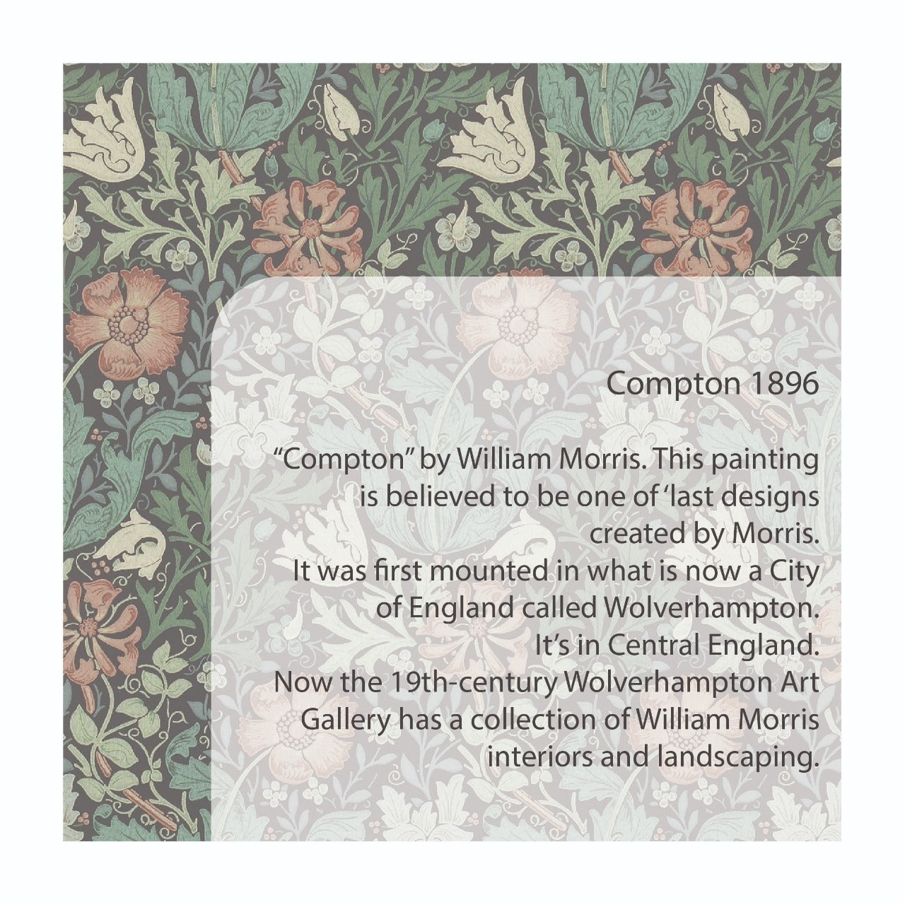 William Morris - Compton Garland Silver Earrings by Moha