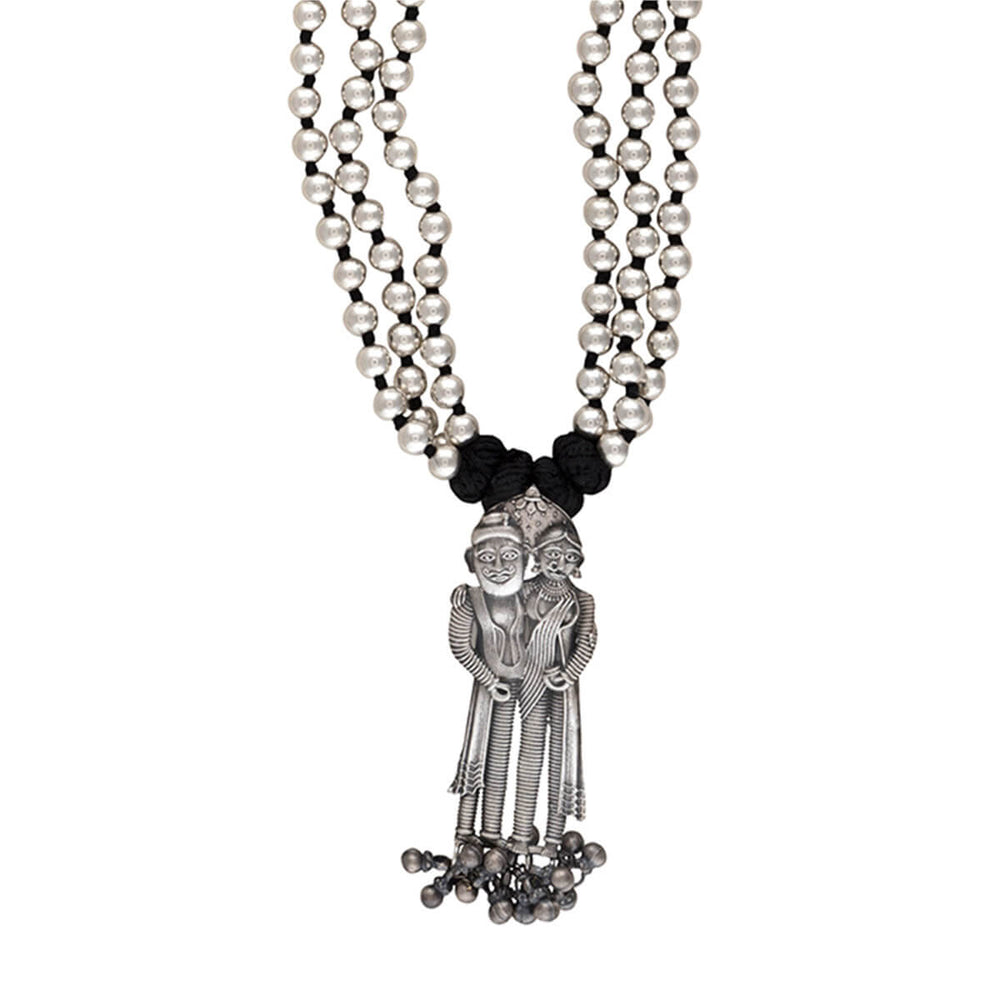 dampati silver pendant necklace