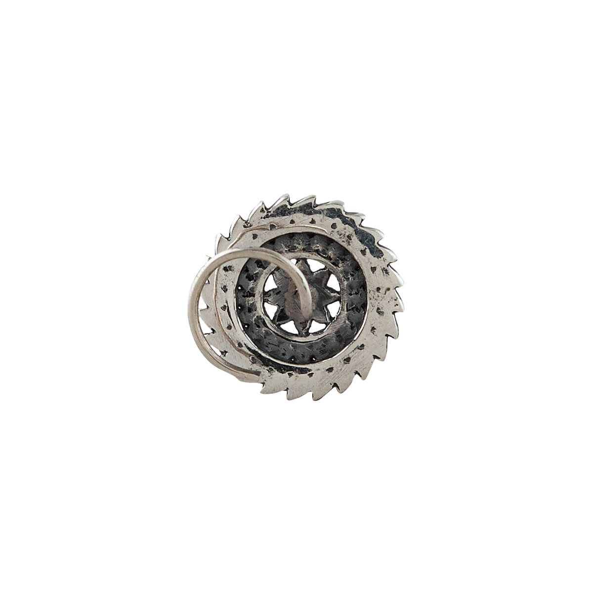 Delicate Floral Circle Silver Nose Pin - Pierced