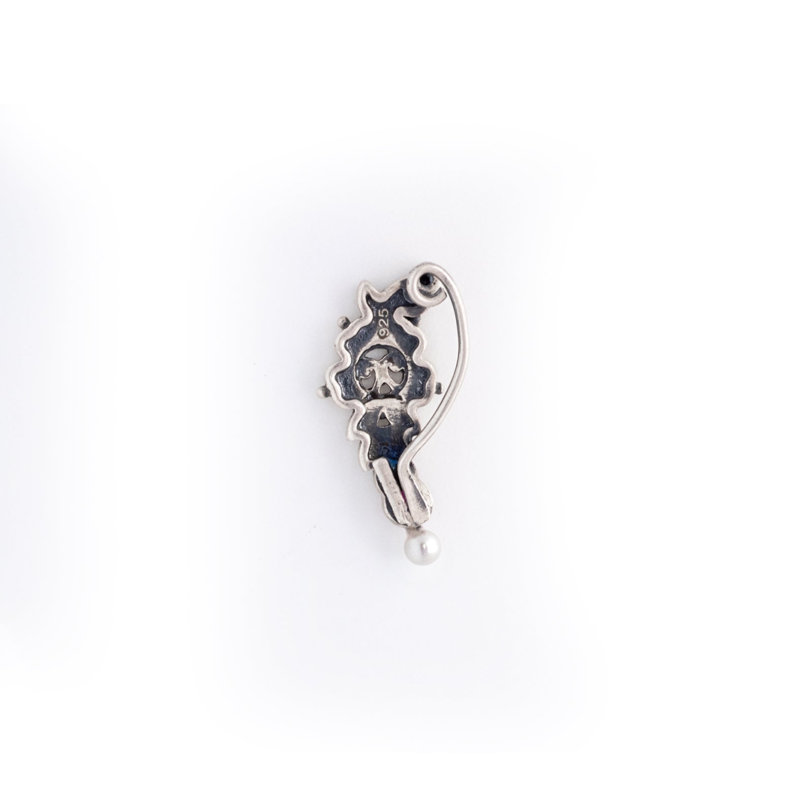 floral silver nath clip on left by moha