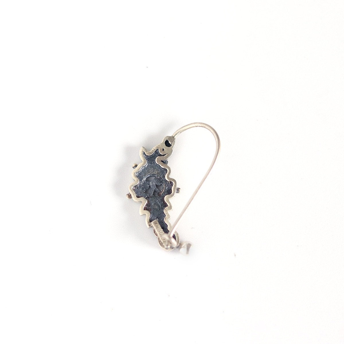 floral silver nath pierced left by moha
