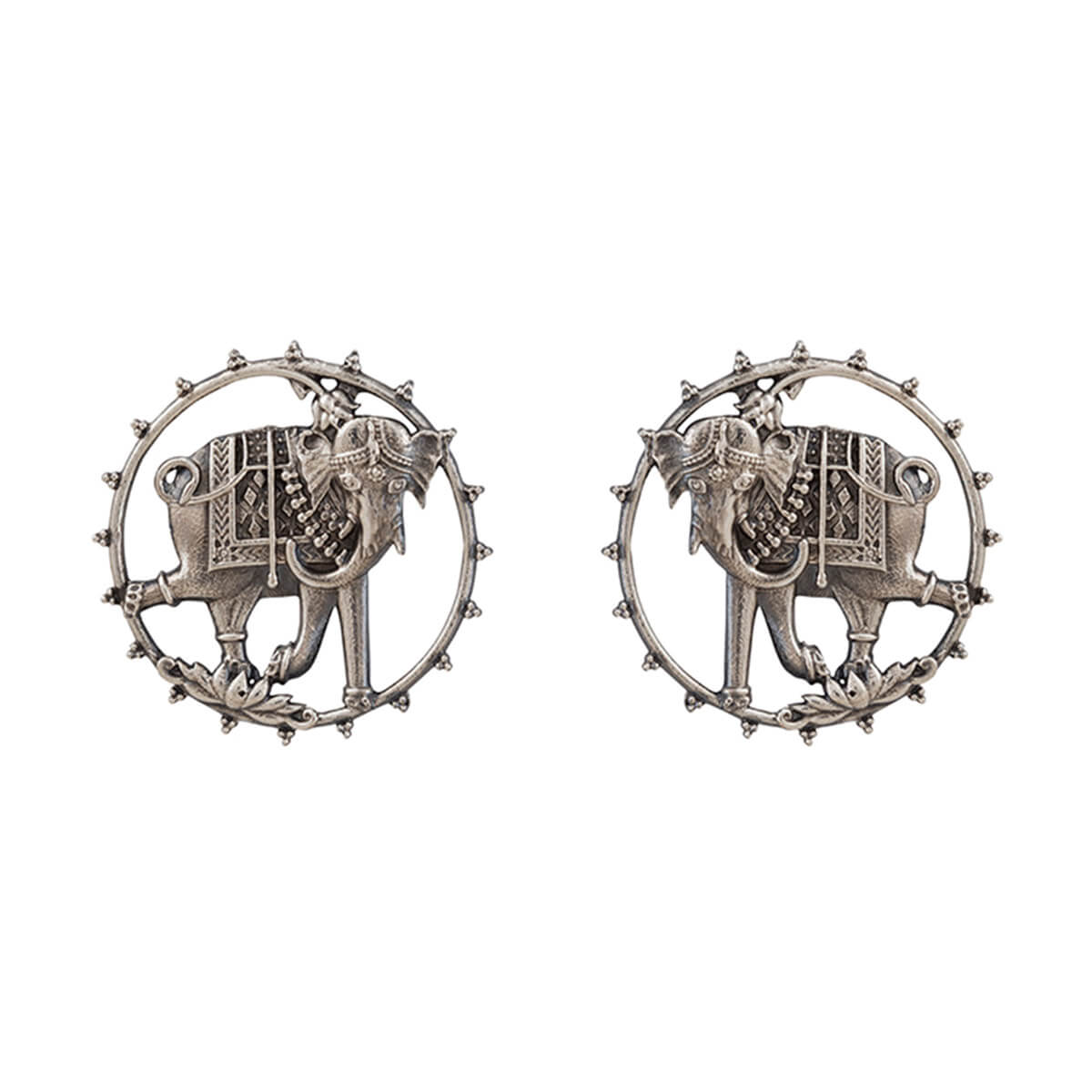 Gajgamini Silver Earrings