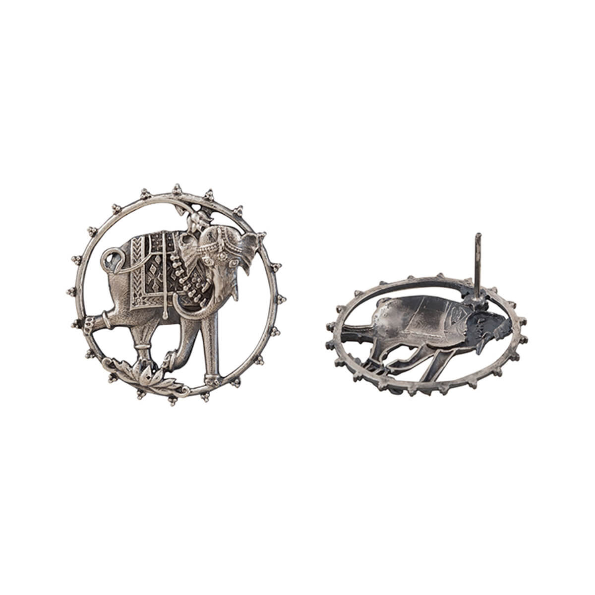 Gajgamini Silver Earrings