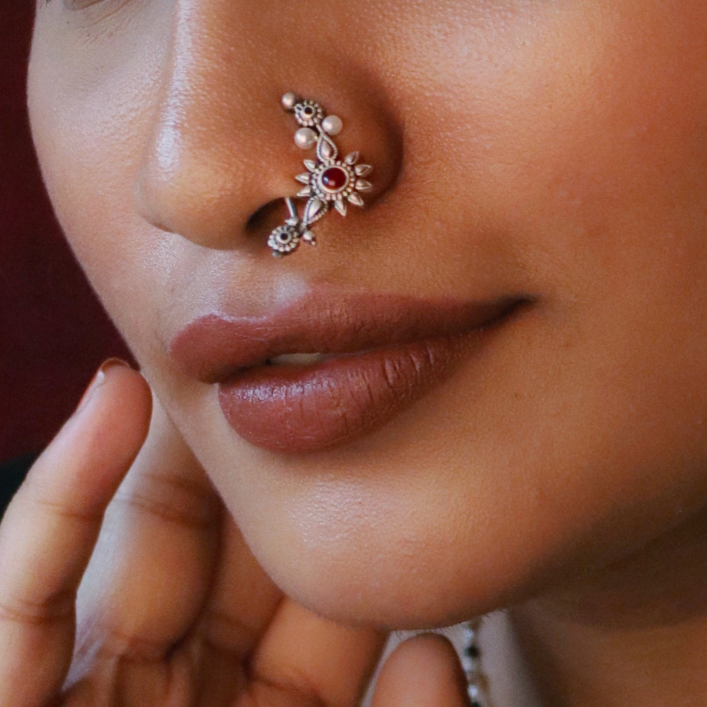gul silver nath pierced left by moha