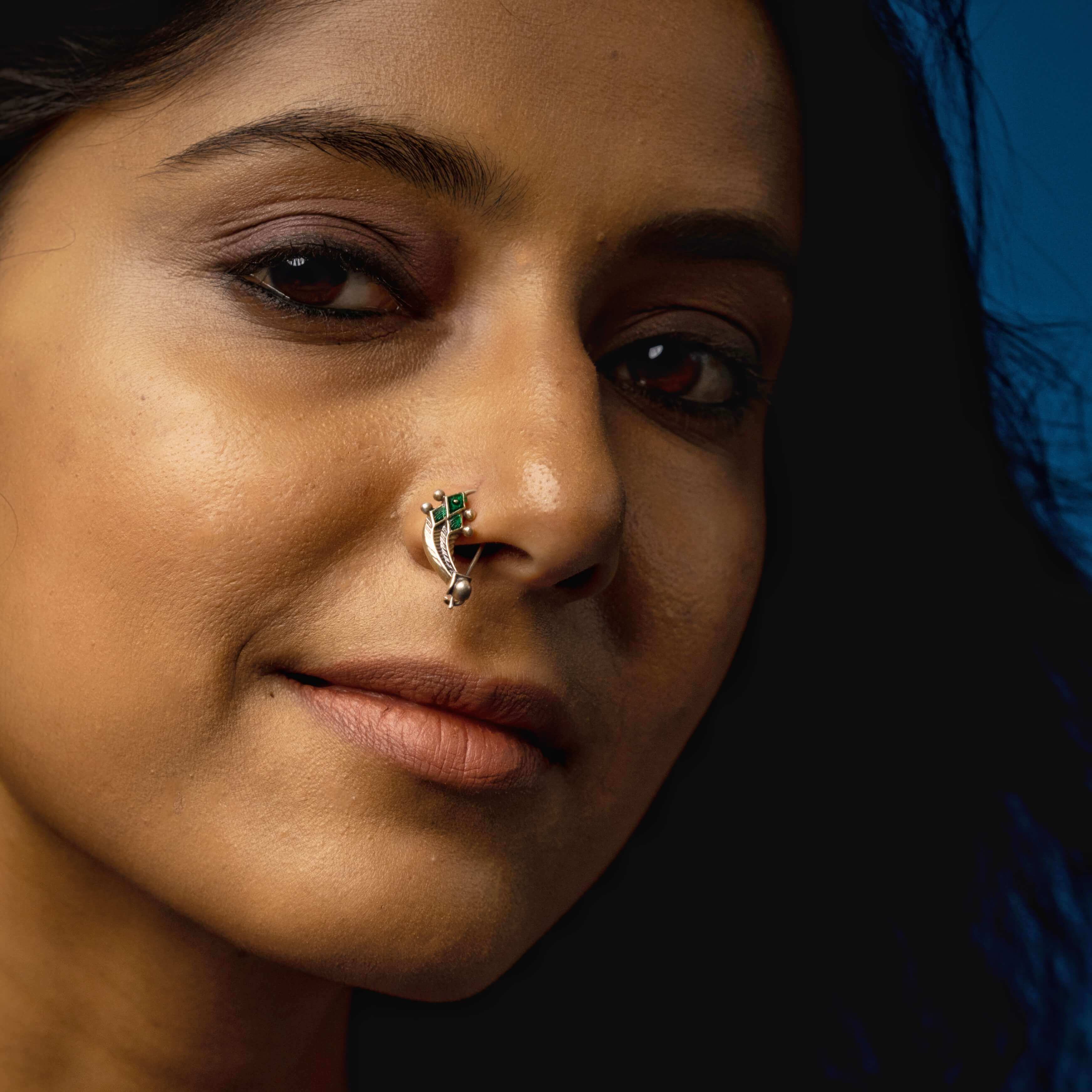 Machli Silver Nath/Nose Ring By Moha -Pierced Right