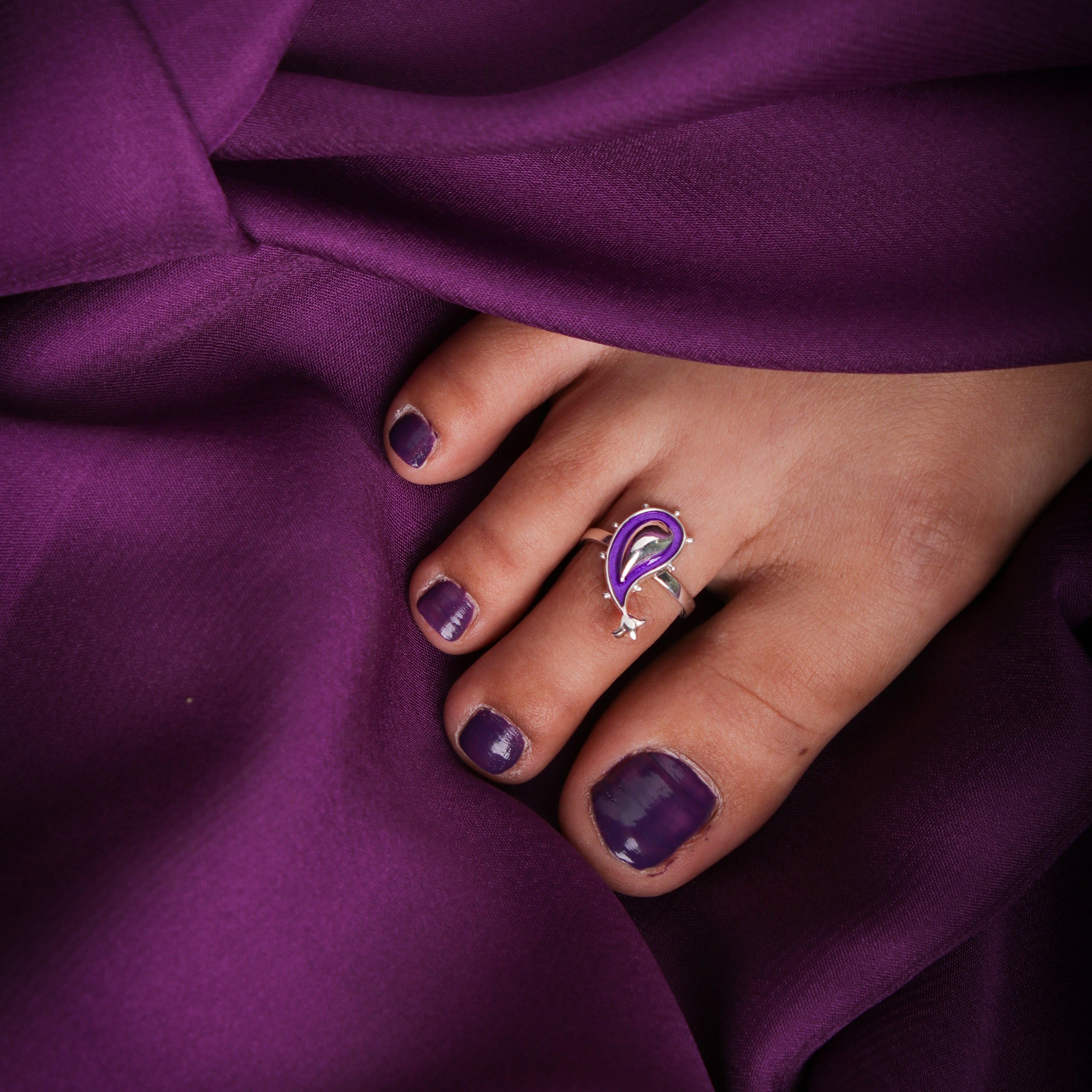 Paisley Silver Toe Ring By Moha