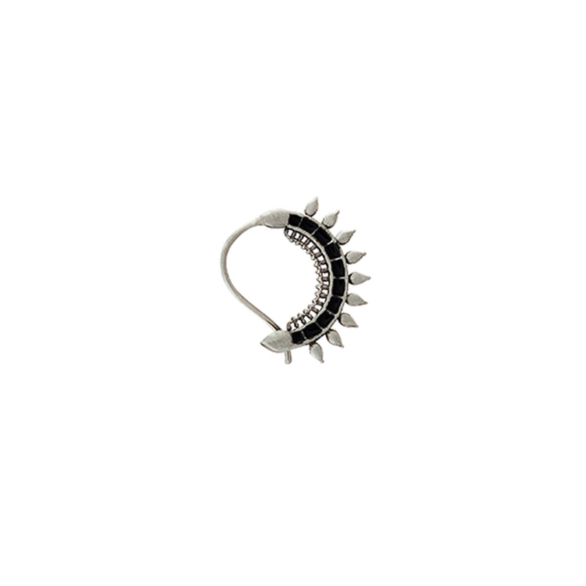 isha silver nath black pierced left by moha