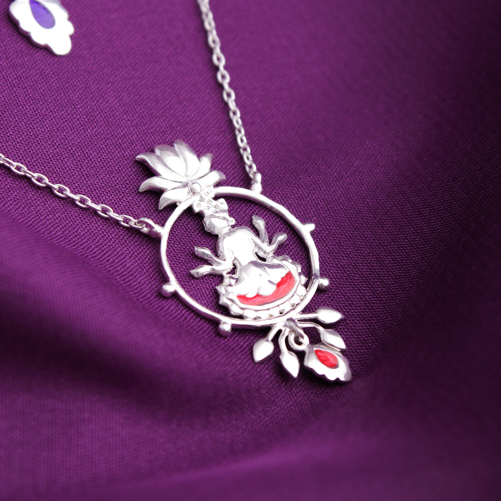krishna 3 layer silver necklace by moha