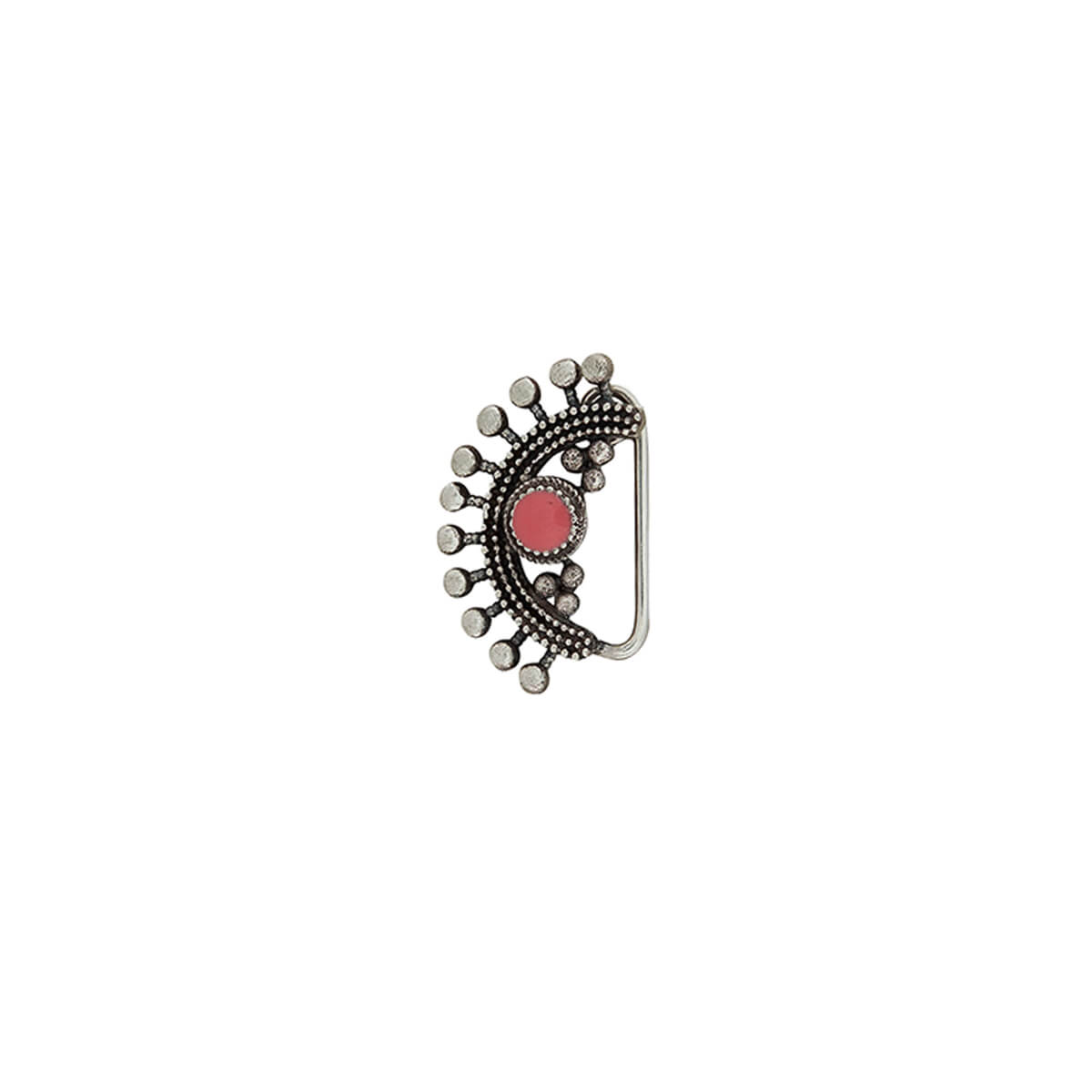 lakshmi silver nath pink clip on right by moha
