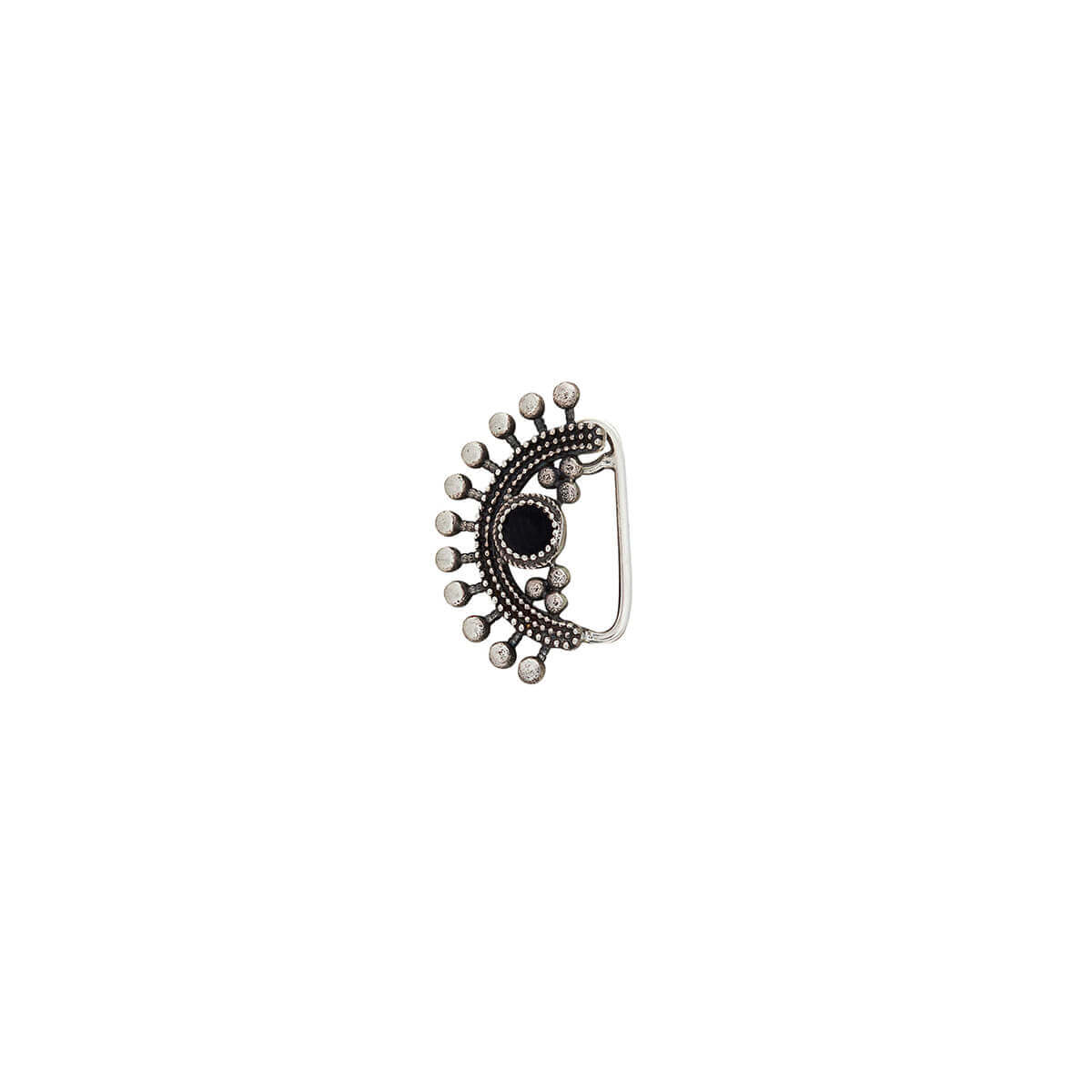 lakshmi silver nath black clip on right by moha