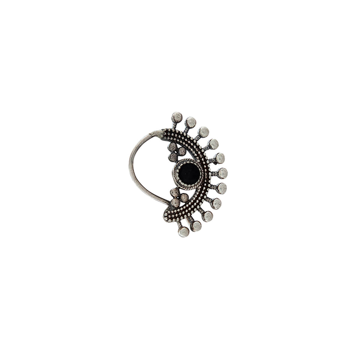 lakshmi silver nath black pierced left by moha