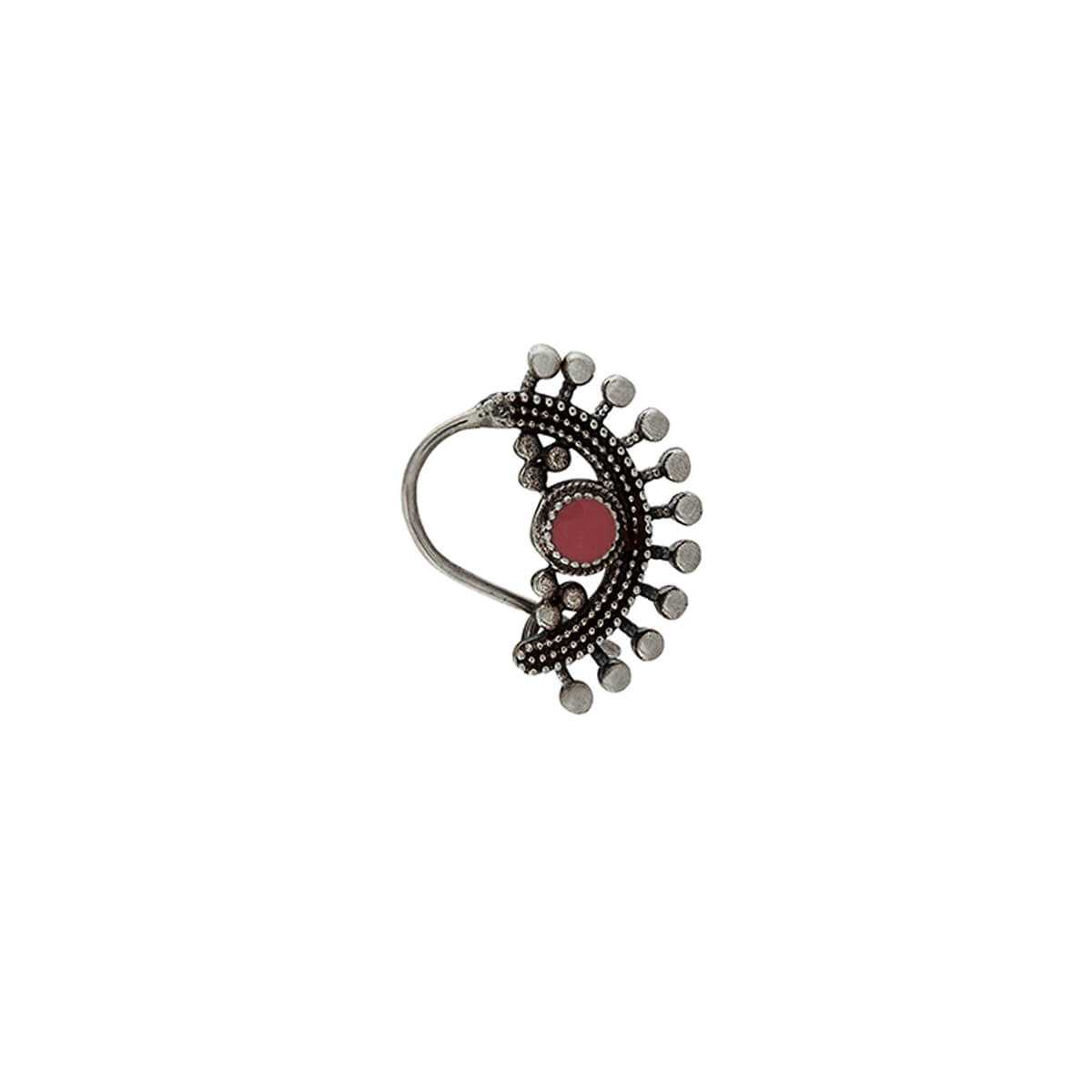 lakshmi silver nath pink pierced left by moha