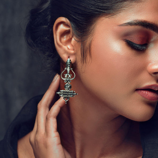 Mahir Stambh Silver Earrings