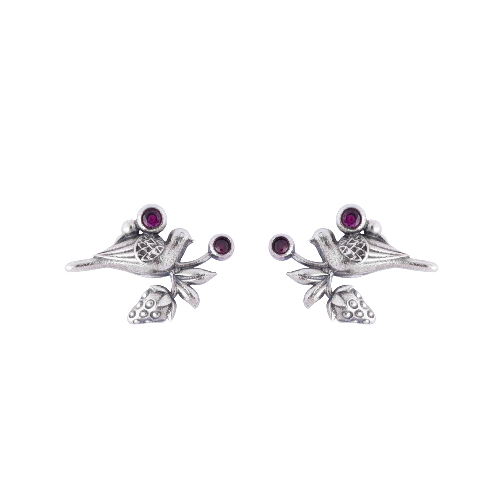 william morris strawberry thief silver earring tops by moha