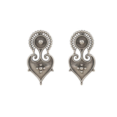 Paan Silver Earrings