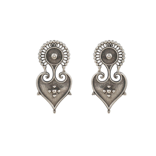 Paan Silver Earrings