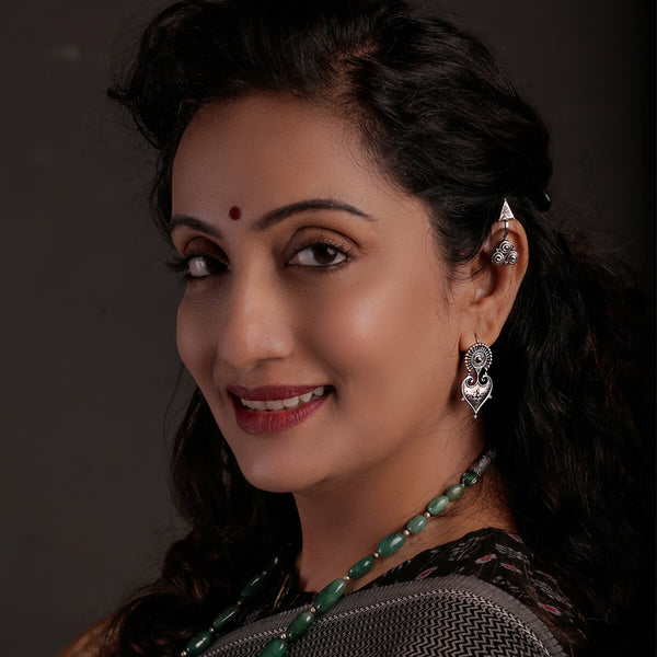 Paan Silver Earrings