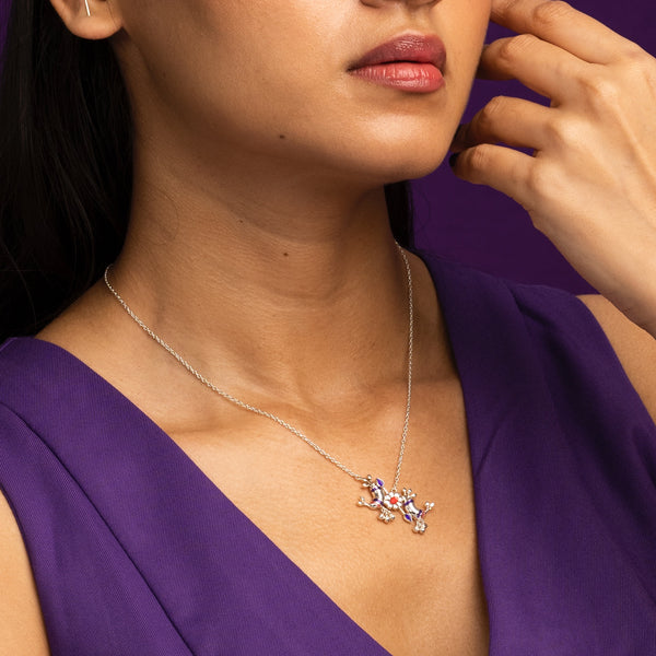 Pakhi Silver Chain Pendant Necklace By Moha