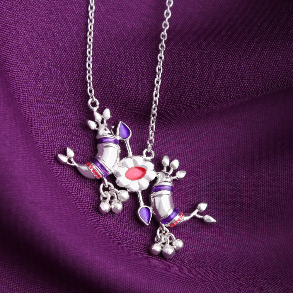 pakhi silver chain pendant necklace by moha