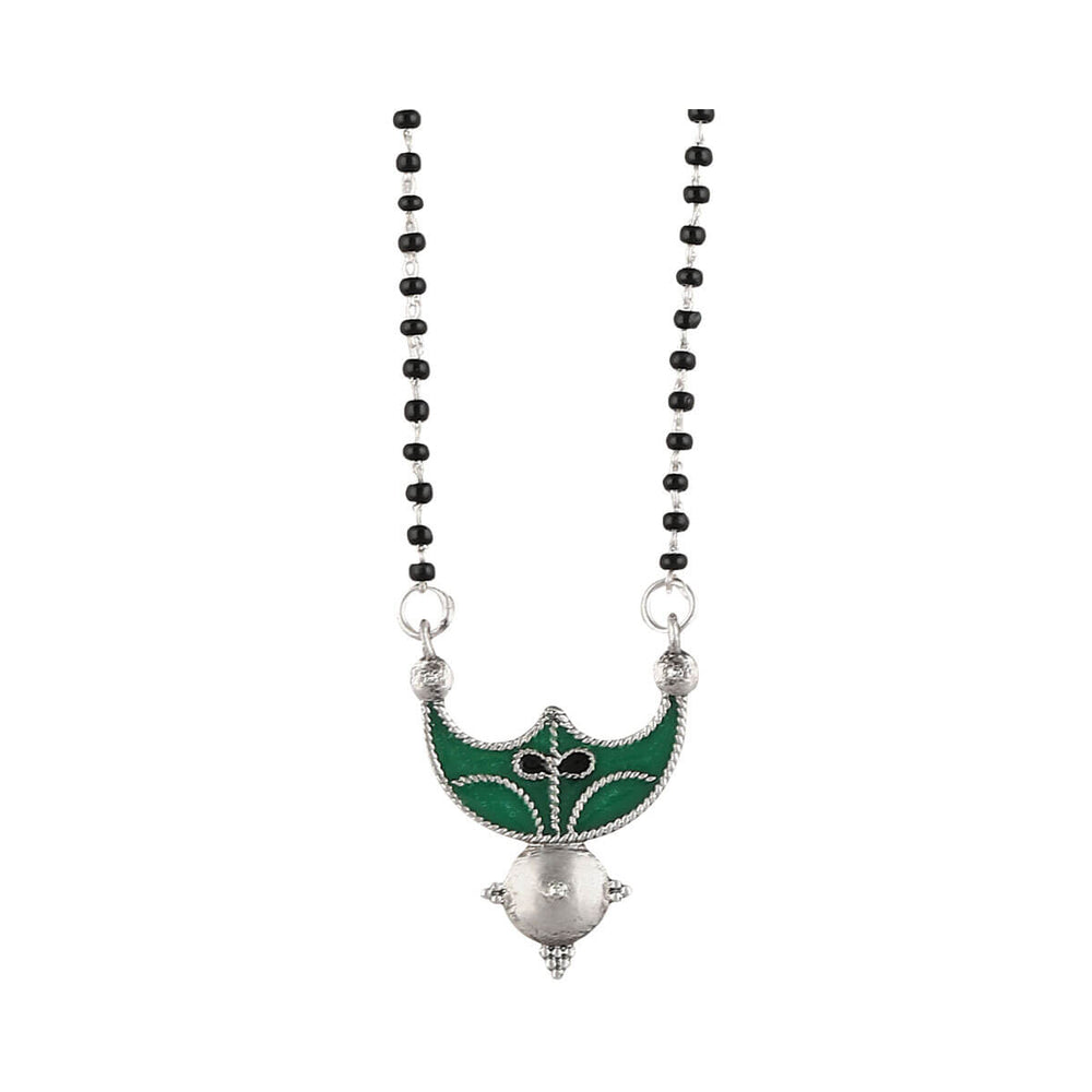 palash silver mangalsutra by moha