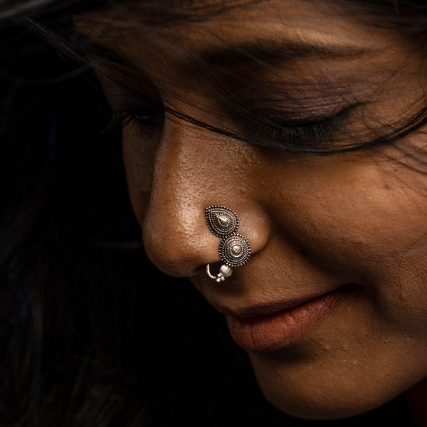 Peshwa Silver Nath (Clip On, Left) by MOHA