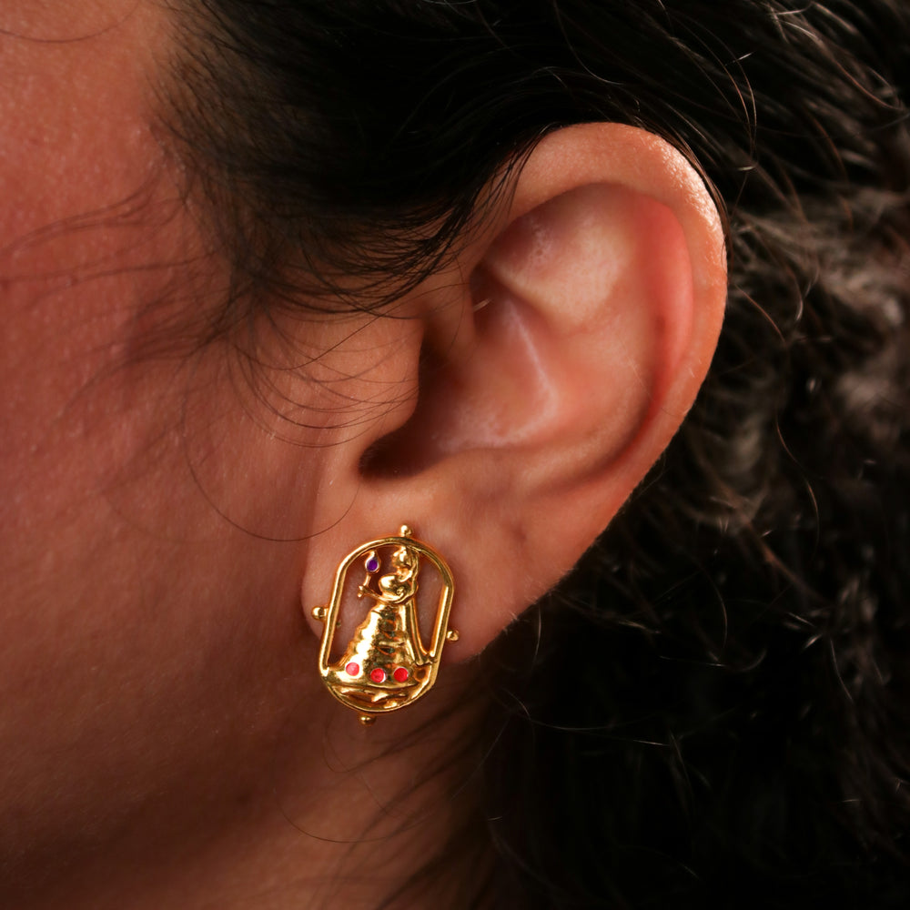 radha stud silver earrings by moha