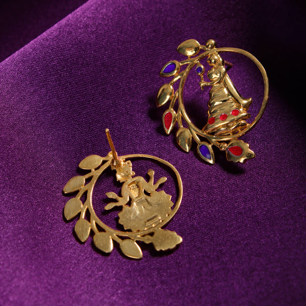 Radhe Shyam Stud Silver Earrings By Moha