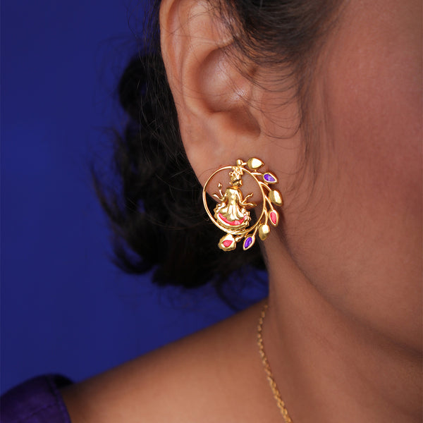 Shyam Silver Stud Earrings By Moha
