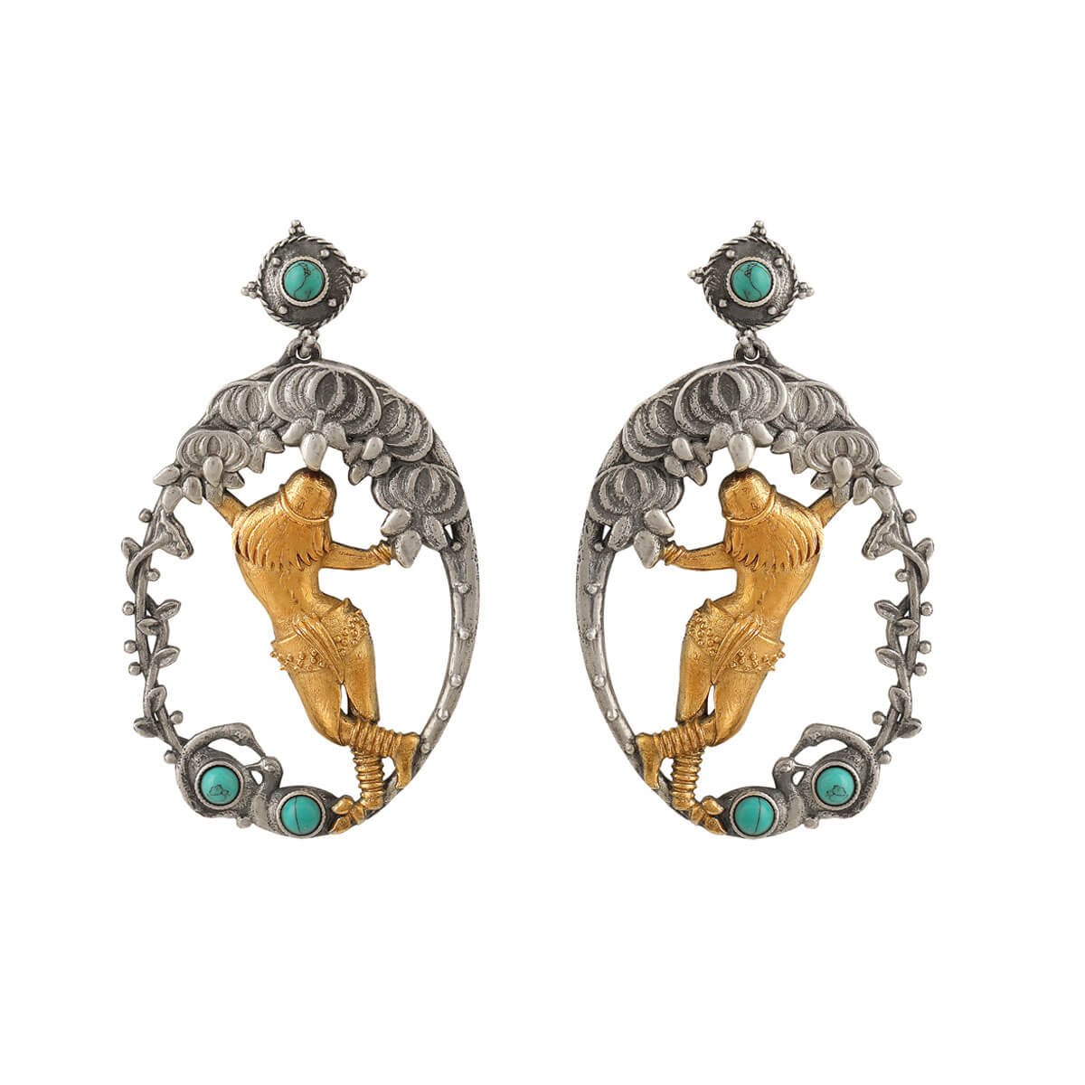 Amra shalbhanjika  Silver Earrings