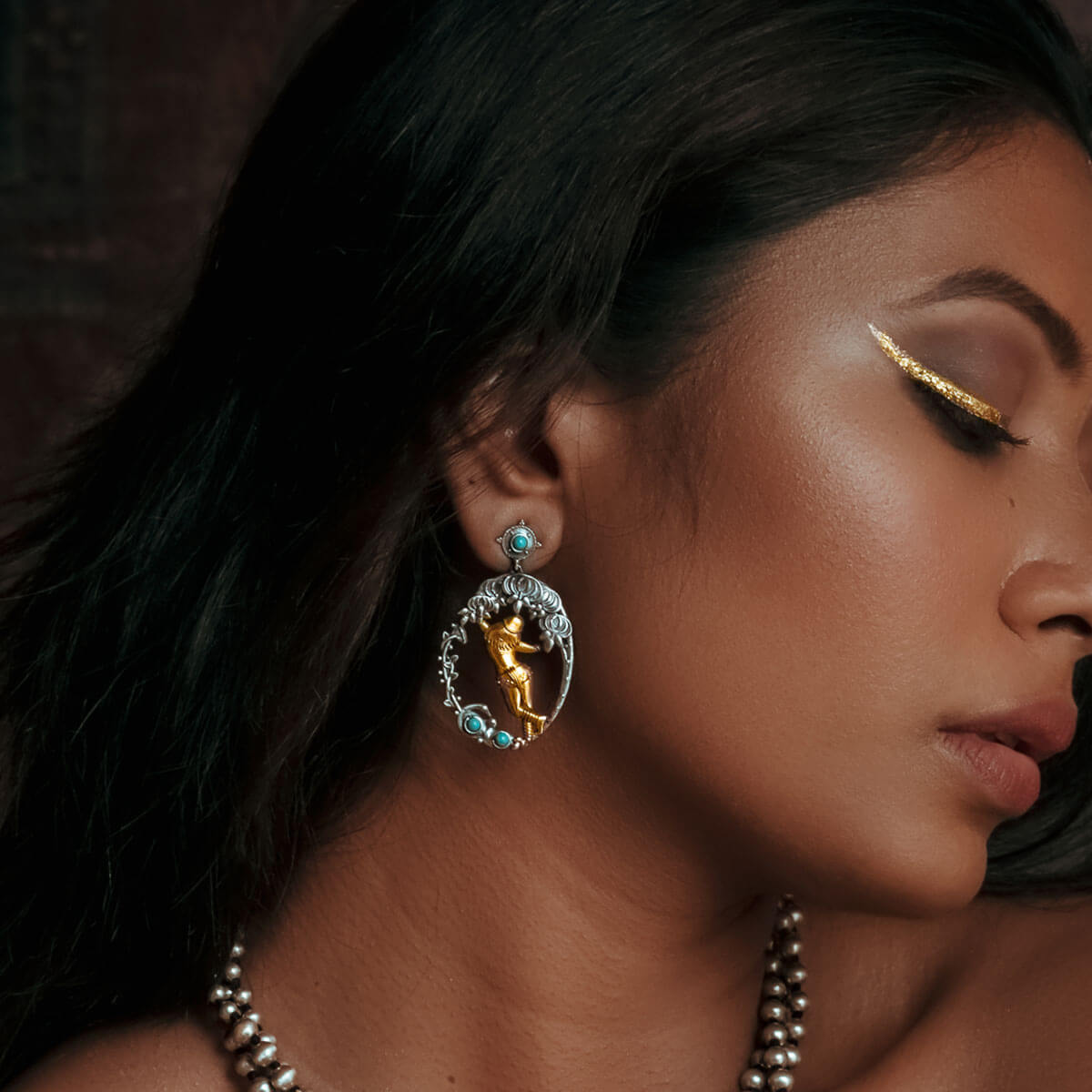 Amra shalbhanjika  Silver Earrings