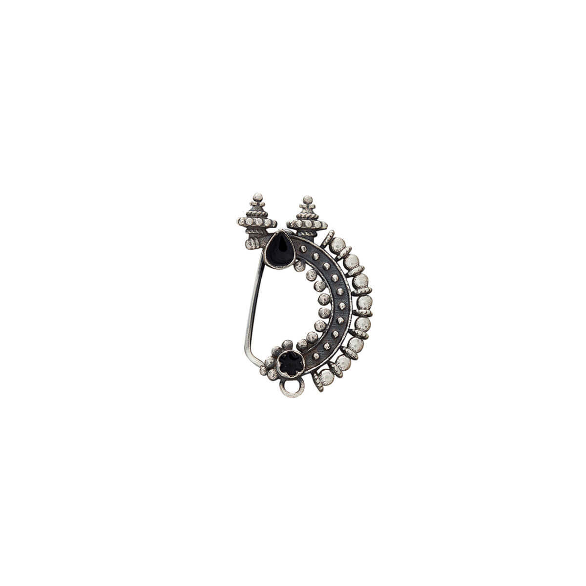 temple silver nath black clip on left by moha