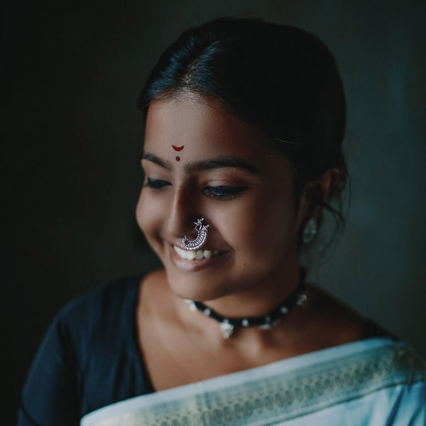 Temple Silver Nath Black (Pierced, Left) by MOHA